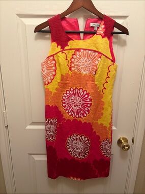 Beth Bowley Pink, Yellow & Orange Floral Midi Dress A122